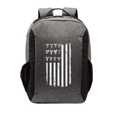 Shark Tooth Hunting American Flag Design For Fossil Hunter Vector Backpack
