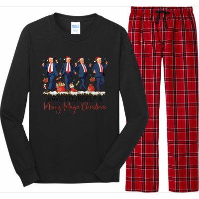 Santa Trump Have Yourself A Merry Maga Christmas Xmas Funny Long Sleeve Pajama Set