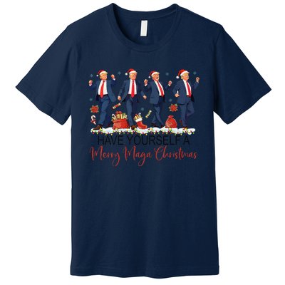 Santa Trump Have Yourself A Merry Maga Christmas Xmas Funny Premium T-Shirt