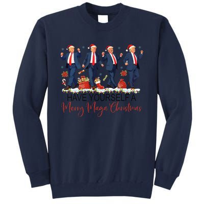 Santa Trump Have Yourself A Merry Maga Christmas Xmas Funny Tall Sweatshirt