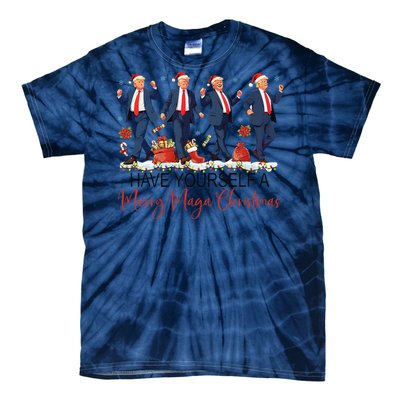 Santa Trump Have Yourself A Merry Maga Christmas Xmas Funny Tie-Dye T-Shirt