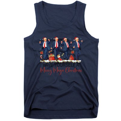 Santa Trump Have Yourself A Merry Maga Christmas Xmas Funny Tank Top