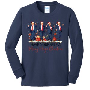 Santa Trump Have Yourself A Merry Maga Christmas Xmas Funny Kids Long Sleeve Shirt