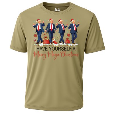 Santa Trump Have Yourself A Merry Maga Christmas Xmas Funny Cooling Performance Crew T-Shirt