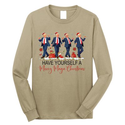 Santa Trump Have Yourself A Merry Maga Christmas Xmas Funny Long Sleeve Shirt