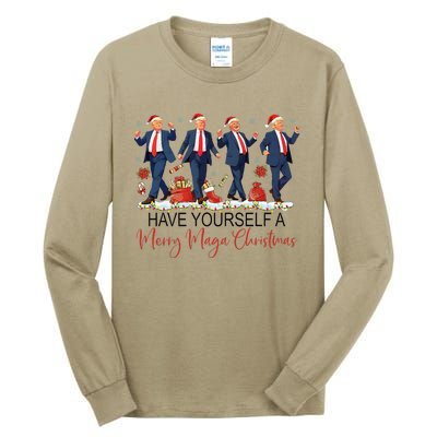 Santa Trump Have Yourself A Merry Maga Christmas Xmas Funny Tall Long Sleeve T-Shirt