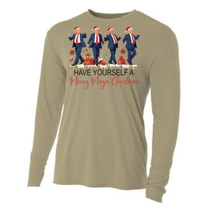 Santa Trump Have Yourself A Merry Maga Christmas Xmas Funny Cooling Performance Long Sleeve Crew