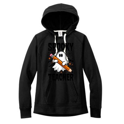 Spooky Teacher Halloween Cute Ghost Groovy Teacher Cute Gift Women's Fleece Hoodie