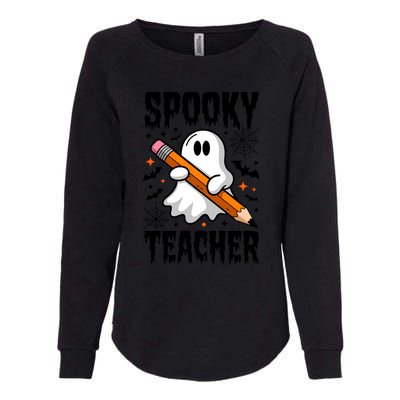 Spooky Teacher Halloween Cute Ghost Groovy Teacher Cute Gift Womens California Wash Sweatshirt