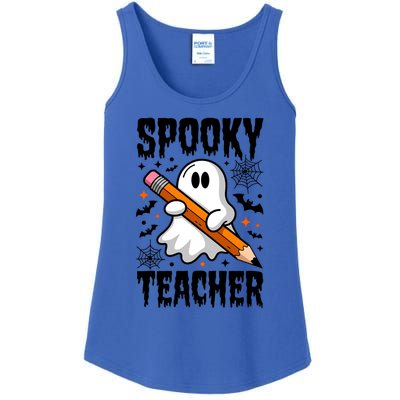 Spooky Teacher Halloween Cute Ghost Groovy Teacher Cute Gift Ladies Essential Tank