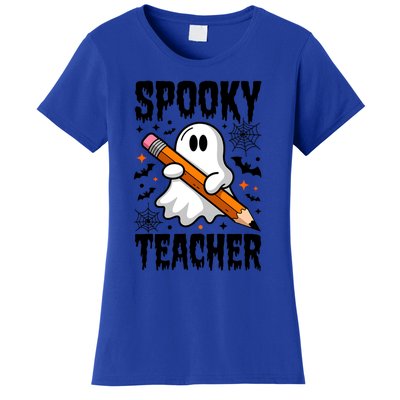 Spooky Teacher Halloween Cute Ghost Groovy Teacher Cute Gift Women's T-Shirt