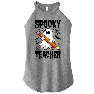 Spooky Teacher Halloween Cute Ghost Groovy Teacher Cute Gift Women's Perfect Tri Rocker Tank