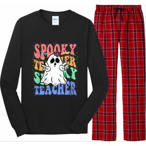 Spooky Teacher Halloween Design Preschool Prek Kindergarten Cute Gift Long Sleeve Pajama Set