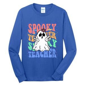 Spooky Teacher Halloween Design Preschool Prek Kindergarten Cute Gift Tall Long Sleeve T-Shirt