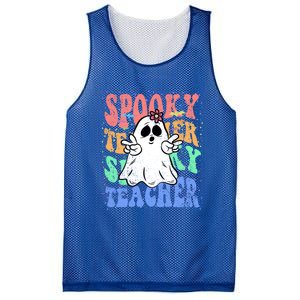 Spooky Teacher Halloween Design Preschool Prek Kindergarten Cute Gift Mesh Reversible Basketball Jersey Tank