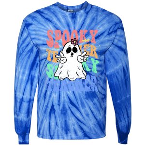 Spooky Teacher Halloween Design Preschool Prek Kindergarten Cute Gift Tie-Dye Long Sleeve Shirt