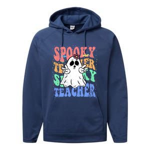 Spooky Teacher Halloween Design Preschool Prek Kindergarten Cute Gift Performance Fleece Hoodie