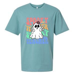 Spooky Teacher Halloween Design Preschool Prek Kindergarten Cute Gift Sueded Cloud Jersey T-Shirt