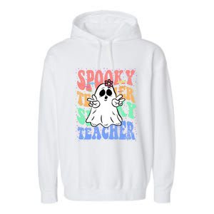 Spooky Teacher Halloween Design Preschool Prek Kindergarten Cute Gift Garment-Dyed Fleece Hoodie