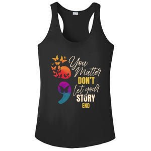 Semicolon Tal Health Awareness Prevention Funny Gift Ladies PosiCharge Competitor Racerback Tank