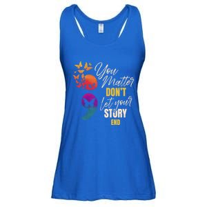 Semicolon Tal Health Awareness Prevention Funny Gift Ladies Essential Flowy Tank