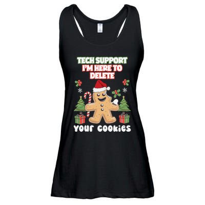Support Tech Here To Delete Cookies Funnyprogrammer Ladies Essential Flowy Tank