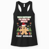 Support Tech Here To Delete Cookies Funnyprogrammer Women's Racerback Tank