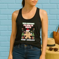Support Tech Here To Delete Cookies Funnyprogrammer Women's Racerback Tank