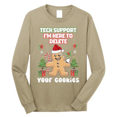 Support Tech Here To Delete Cookies Funnyprogrammer Long Sleeve Shirt