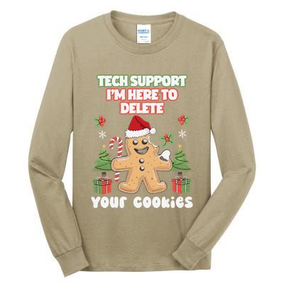 Support Tech Here To Delete Cookies Funnyprogrammer Tall Long Sleeve T-Shirt