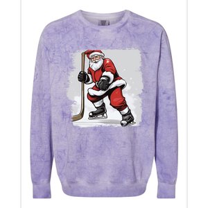 Santa The Hockey Player On The Rink For Christmas Great Gift Colorblast Crewneck Sweatshirt