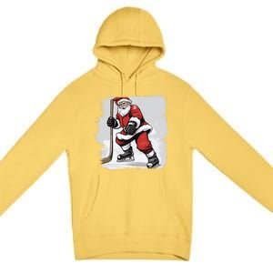 Santa The Hockey Player On The Rink For Christmas Great Gift Premium Pullover Hoodie