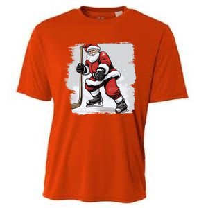 Santa The Hockey Player On The Rink For Christmas Great Gift Cooling Performance Crew T-Shirt