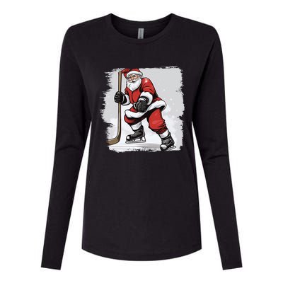 Santa The Hockey Player On The Rink For Christmas Great Gift Womens Cotton Relaxed Long Sleeve T-Shirt