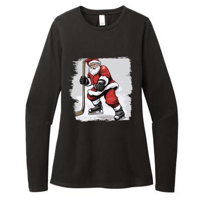 Santa The Hockey Player On The Rink For Christmas Great Gift Womens CVC Long Sleeve Shirt