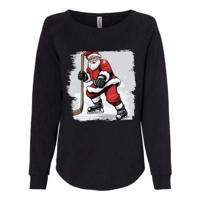 Santa The Hockey Player On The Rink For Christmas Great Gift Womens California Wash Sweatshirt