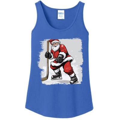 Santa The Hockey Player On The Rink For Christmas Great Gift Ladies Essential Tank