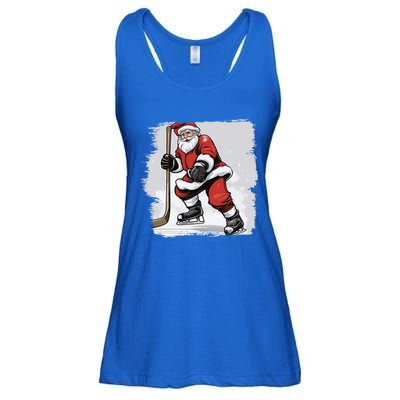 Santa The Hockey Player On The Rink For Christmas Great Gift Ladies Essential Flowy Tank