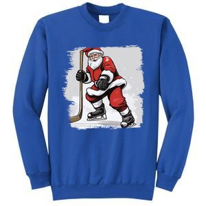 Santa The Hockey Player On The Rink For Christmas Great Gift Tall Sweatshirt