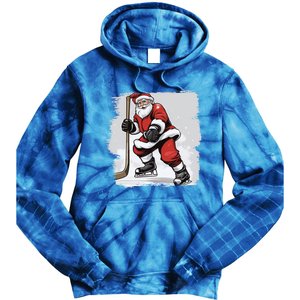 Santa The Hockey Player On The Rink For Christmas Great Gift Tie Dye Hoodie