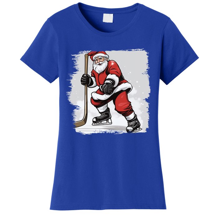 Santa The Hockey Player On The Rink For Christmas Great Gift Women's T-Shirt