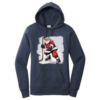 Santa The Hockey Player On The Rink For Christmas Great Gift Women's Pullover Hoodie