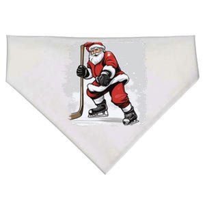 Santa The Hockey Player On The Rink For Christmas Great Gift USA-Made Doggie Bandana