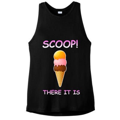 Scoop There It Is Tag Team Funny Ice Cream Pun Sweet Tooth Cute Gift Ladies PosiCharge Tri-Blend Wicking Tank