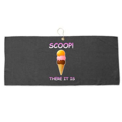 Scoop There It Is Tag Team Funny Ice Cream Pun Sweet Tooth Cute Gift Large Microfiber Waffle Golf Towel