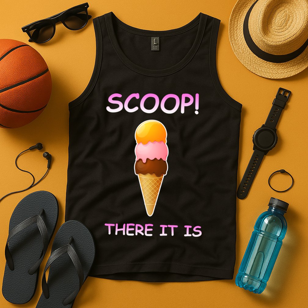 Scoop There It Is Tag Team Funny Ice Cream Pun Sweet Tooth Cute Gift Tank Top