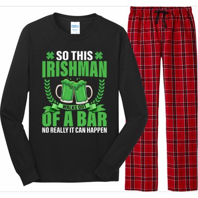 So This Irishman Walks Out Of A Bar Long Sleeve Pajama Set