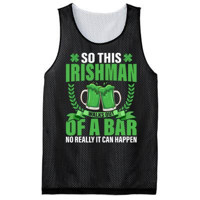 So This Irishman Walks Out Of A Bar Mesh Reversible Basketball Jersey Tank