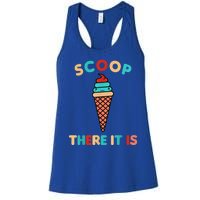 Scoop There It Is Tag Team Funny Ice Cream Pun Sweet Tooth Gift Women's Racerback Tank