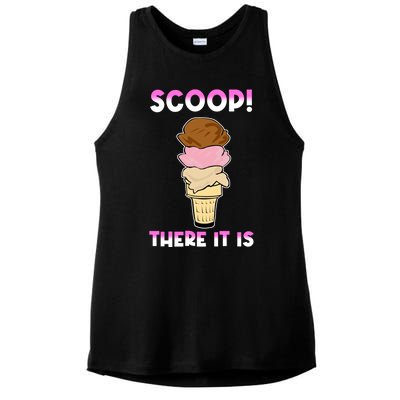 Scoop There It Is Tag Team Funny Ice Cream Pun Sweet Tooth Cute Gift Ladies PosiCharge Tri-Blend Wicking Tank